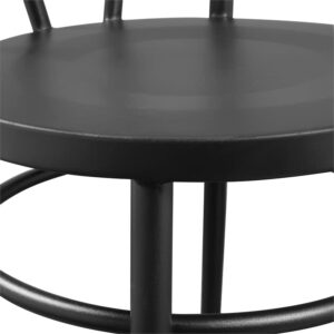 OSP Home Furnishings Odessa Cafe Bistro Metal Dining Chair 2-Pack, Matte Black Finish