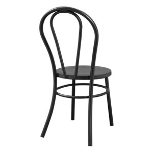 OSP Home Furnishings Odessa Cafe Bistro Metal Dining Chair 2-Pack, Matte Black Finish