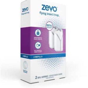 Bundle Zevo Flying Insect Trap Refill Kit NO Device - Model 3 2 -Pack (2) Sold Separately, White (M364)