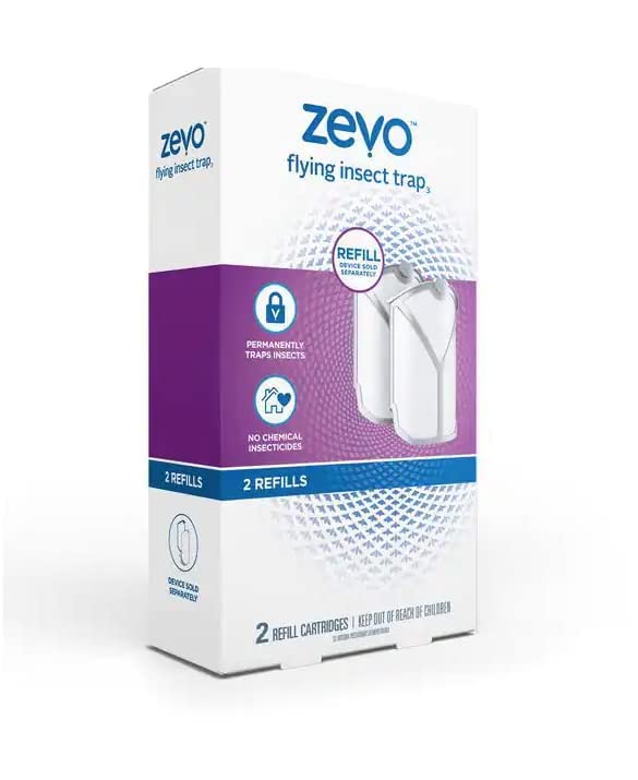 Bundle Zevo Flying Insect Trap Refill Kit NO Device - Model 3 2 -Pack (2) Sold Separately, White (M364)