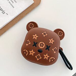 Cute Case for Beats Fit Pro Case Cover 3D Kawaii Funny Food Design Silicone Shell Anti-Fall Cover for Beats Fit Pro Charging Case for Girls Women Boy Men (Beats Fit Pro, Cute Bear)