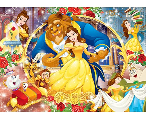 Beauty and The Beast Backdrop,7x5 FT Princess Belle Banner Princess Belle Background Beauty and The Beast Theme Birthday Party Backdrop Supplies & Decor for Girls