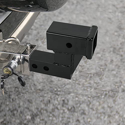 2" Hitch Receiver, Trailer Hitch Extender Riser Hitch Adapter with 4 inch Drop/Rise Attaches to Class 3 or 2 Hitch Receiver with Pin and Clip