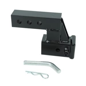 2" Hitch Receiver, Trailer Hitch Extender Riser Hitch Adapter with 4 inch Drop/Rise Attaches to Class 3 or 2 Hitch Receiver with Pin and Clip