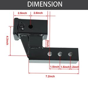 2" Hitch Receiver, Trailer Hitch Extender Riser Hitch Adapter with 4 inch Drop/Rise Attaches to Class 3 or 2 Hitch Receiver with Pin and Clip