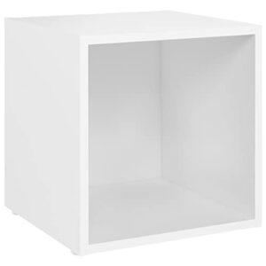 Homvdxl Cube Storage Organizer with Open Storage, Modern TV Stand Sideboard Stackable Bookshelf Bedside Cabinet Table for Living Room Bedroom, White