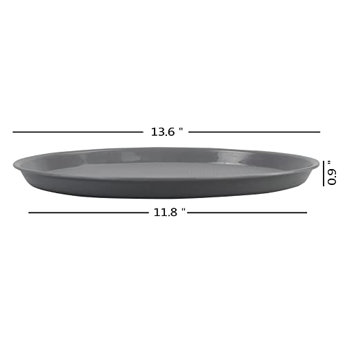 Innouse 4 Pack Food Service Tray Round, Waitress Tray Restaurant Drink Tray, Gray, R