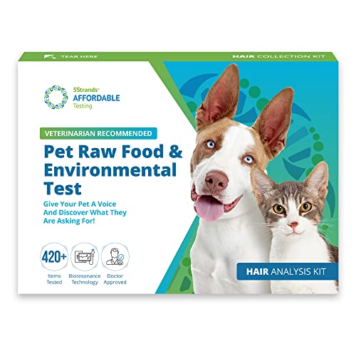 5Strands Pet Raw Food Intolerance & Environmental Sensitivity Test, at Home Test for Dogs & Cats, Hair Sample Collection Kit, All Ages and Breed, Results in 7 Days