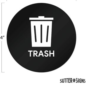 Sutter Signs Trash Compost Recycle Stickers for Trash Can 6pc Combo Set | Weatherproof Waste Management Decal Label Signs for Garbage Cans and Recycling Bins