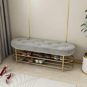 TAZSJG Shoe Stool with 2 Layers Shoe Rack Shelf Sofa Cushion Entrance Door Shoe Cabinet Shoe Stool Storage Stool (Color : A)