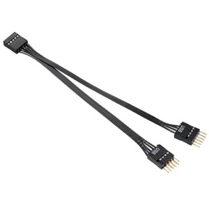 mzhou 9-pin usb2.0 extension cable, 9pin to dual pin extension port,usb cable for computer motherboard, black