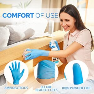 UniGroup Care [100 Pcs] Nitrile Gloves - Powder & Latex Free Disposable Exam Gloves - Medical and Food Grade - 3 Mil - Touch Sensitive - Medium