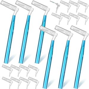 jutom 100 pcs interdental brush tooth floss brush for teeth toothpick with refill heads micro tight dental picks for teeth cleaning disposable toothbrush flossing oral braces toothbrush (blue)