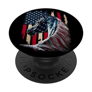 patriotic horse american flag - horse vintage popsockets swappable popgrip