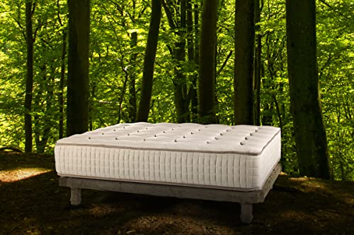 MALEK Classic Mattress | Luxury Plush Hand Made Mattress | 100% Natural Fabric | Propocket Spring System | Foam Free (Queen (U.S. Standard))