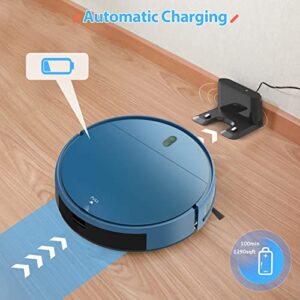 ZCWA Robot Vacuum and Mop Combo, Robot Vacuum Cleaner and Smart Robotic Vacuums Compatible with WiFi/APP/Alexa, Mopping System Scheduling for Pet Hair, Hard-Floor and Carpet(Royal-Blue)