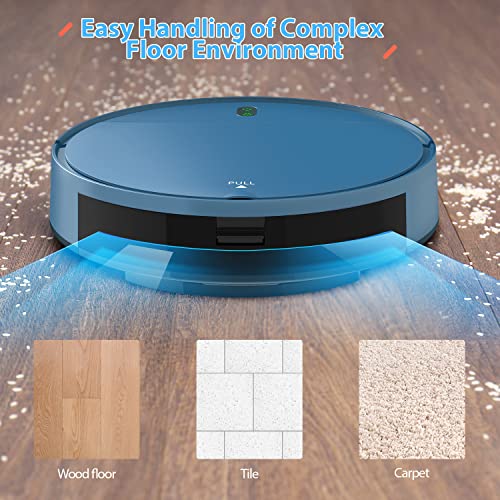 ZCWA Robot Vacuum and Mop Combo, Robot Vacuum Cleaner and Smart Robotic Vacuums Compatible with WiFi/APP/Alexa, Mopping System Scheduling for Pet Hair, Hard-Floor and Carpet(Royal-Blue)