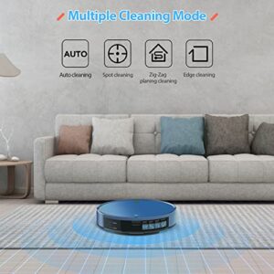 ZCWA Robot Vacuum and Mop Combo, Robot Vacuum Cleaner and Smart Robotic Vacuums Compatible with WiFi/APP/Alexa, Mopping System Scheduling for Pet Hair, Hard-Floor and Carpet(Royal-Blue)