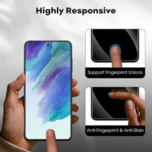 JETech Screen Protector for Samsung Galaxy S21 FE 5G with Camera Lens Protector, Easy Installation Tool, Tempered Glass Film, Fingerprint ID Compatible, 2-Pack Each