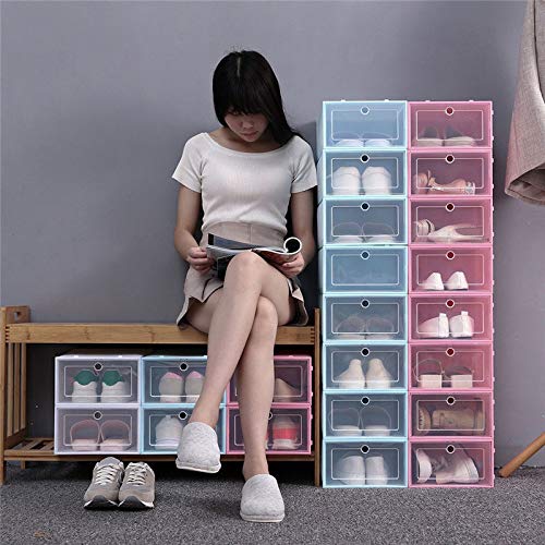 TAZSJG Foldable Clear Shoes Box Storage Shoe Box Drawer Organizer Household DIY Shoe Box Drawer Divider Home Storage Stacking (Color : E)