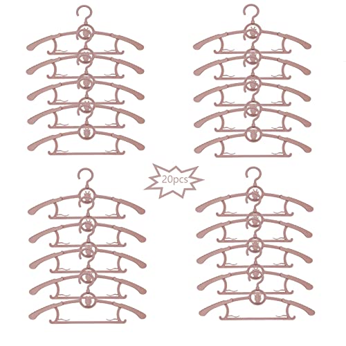 Baby Nursery Closet Hangers, LIYUXIDONG Extendable & with 360° Swivel Hook Infant Hanger, Newborn Non-Slip Hanger, 20pcs Pink Adjustable Children Coat Hanger for Girl Boy Toddler Kid Hangers