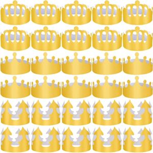 siquk 27 pieces paper crowns golden birthday crown paper party crown gold paper king crowns for kids adults