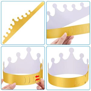 SIQUK 27 Pieces Paper Crowns Golden Birthday Crown Paper Party Crown Gold Paper King Crowns for Kids Adults