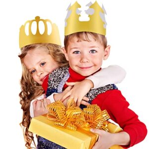 SIQUK 27 Pieces Paper Crowns Golden Birthday Crown Paper Party Crown Gold Paper King Crowns for Kids Adults