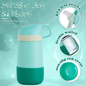 Fjbottle Kids Water Bottle, Vacuum Insulated 18/10 Stainless Steel Water Bottle with Straw,Keep Hot/Cold Leak Proof-BPA Free, 12 oz,Suitable Girls Boys for school family leisure outdoor