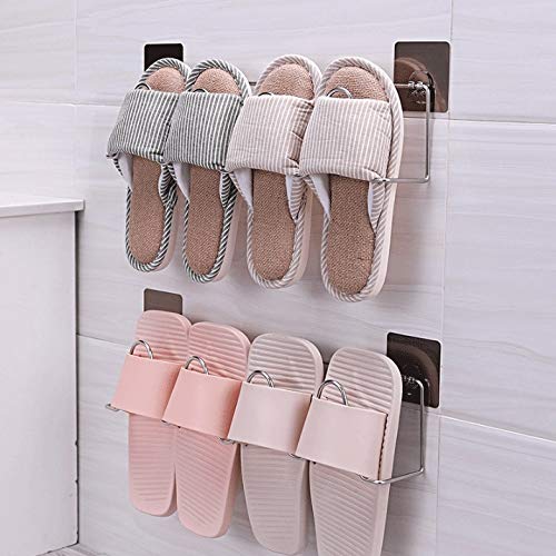 TAZSJG Durable Slipper Storage Organizer Wall Mount Shoes Rack for Living Room Bathroom Stainless Steel Storage Holder