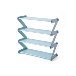 tazsjg creative shoe rack 4 layers stainless steel non-woven assembly storage rack folding simple bookshelf home dormitory organization