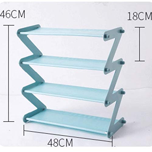 TAZSJG Creative Shoe Rack 4 Layers Stainless Steel Non-Woven Assembly Storage Rack Folding Simple Bookshelf Home Dormitory Organization