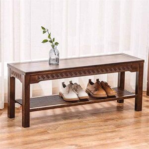 TAZSJG Bamboo Shoe Bench, 2-Tier Shoe Rack, Shoe Storage Organizer with Seat, Ideal for Living Room, Bedroom and Hallway, Easy Assembly