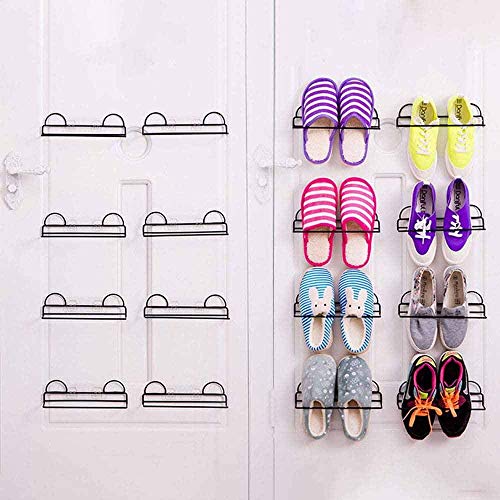 TAZSJG Paste Wrought Iron Shoe Rack Bathroom Slippers Shelf Home Living Room Creative Shoe Hook Suction Wall-Mounted Shoe Rack