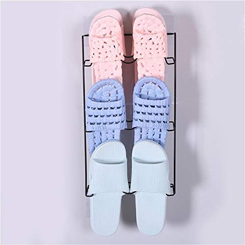 TAZSJG Multi-Layer Shoes Rack Wall Mount Slippers Hanging Shelf Slipper Storage Organizer Stand Holder Space Saving