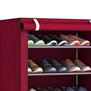 TAZSJG 4Tiers Shoes Rack with Dustproof Cover Closet Shoes Storage Cabinet Dustproof Cover Shoes Cabinet