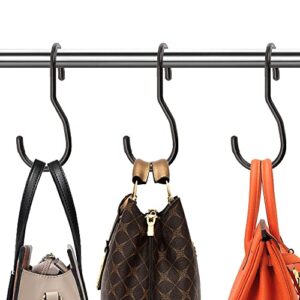 purse hangers 16 pack bag hooks, twist shape purse hooks for closet, large size closet rod hooks for hanging purses, handbags, bags, belts, scarves, hats, pans and pots