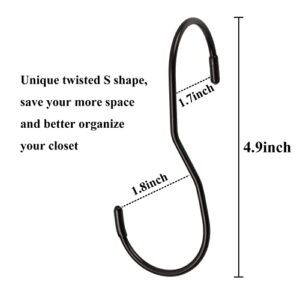 Purse Hangers 16 Pack Bag Hooks, Twist Shape Purse Hooks for Closet, Large Size Closet Rod Hooks for Hanging Purses, Handbags, Bags, Belts, Scarves, Hats, Pans and Pots