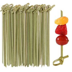 200 PCS Cocktail Picks, 4.7 Inch Toothpicks for Appetizers, Natural Bamboo Knot Skewers, Mini Food Sticks, Fancy Tooth Picks for Drinks,Fruit,Charcuterie,Cocktail Garnish Accessories, Party Supplies