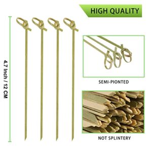 200 PCS Cocktail Picks, 4.7 Inch Toothpicks for Appetizers, Natural Bamboo Knot Skewers, Mini Food Sticks, Fancy Tooth Picks for Drinks,Fruit,Charcuterie,Cocktail Garnish Accessories, Party Supplies