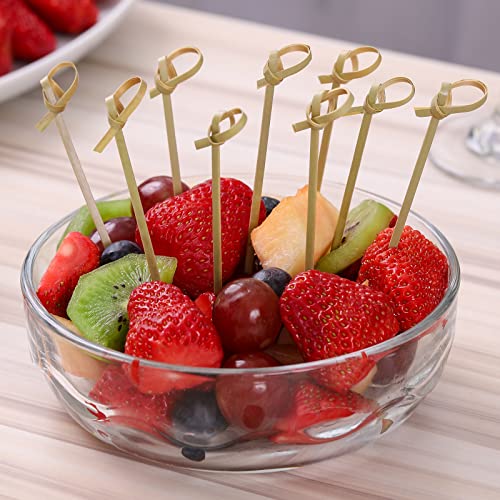 200 PCS Cocktail Picks, 4.7 Inch Toothpicks for Appetizers, Natural Bamboo Knot Skewers, Mini Food Sticks, Fancy Tooth Picks for Drinks,Fruit,Charcuterie,Cocktail Garnish Accessories, Party Supplies