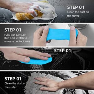 Huhomco Magic Clay Bar Paint Cleaner 4 Color 4 Pack 400g, Soft Clay Bar,Perfect for Car Detailing, No Need for a Quick Detailer, JUST USE Water with This CLAYBAR