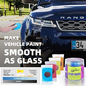 Huhomco Magic Clay Bar Paint Cleaner 4 Color 4 Pack 400g, Soft Clay Bar,Perfect for Car Detailing, No Need for a Quick Detailer, JUST USE Water with This CLAYBAR