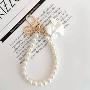 Hofar Pearl Keychain Keyring Hand Wrist Lanyard Wristlet Strap Bracelet Charm for Key Wallet ANGLE-G