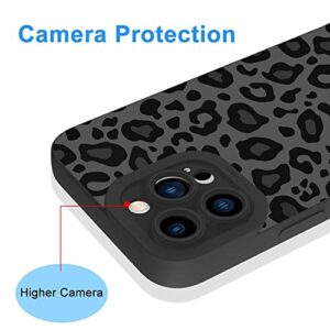 KANGHAR Case Compatible with iPhone 13 Pro Max,Black Leopard Design,Silicone Non-Slip +Shockproof Rugged TPU Protective Case for iPhone 13 Pro Max 6.7 Inch (2021) Leopard Pattern