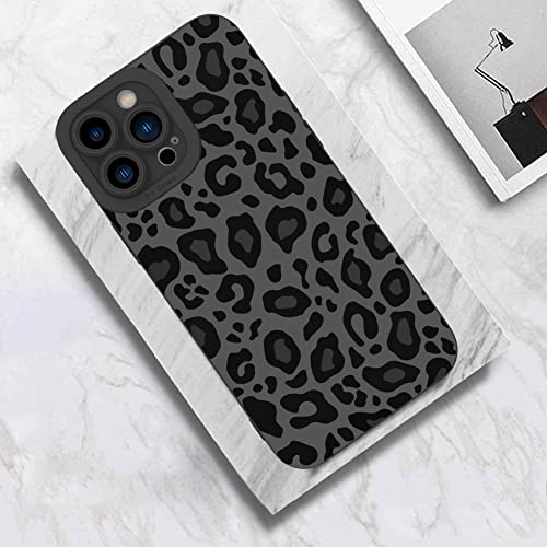 KANGHAR Case Compatible with iPhone 13 Pro Max,Black Leopard Design,Silicone Non-Slip +Shockproof Rugged TPU Protective Case for iPhone 13 Pro Max 6.7 Inch (2021) Leopard Pattern