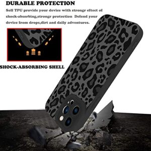 KANGHAR Case Compatible with iPhone 13 Pro Max,Black Leopard Design,Silicone Non-Slip +Shockproof Rugged TPU Protective Case for iPhone 13 Pro Max 6.7 Inch (2021) Leopard Pattern