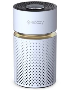 ecozy air purifiers for home large room in bedroom, h13 true hepa filter for pets, smoke, dust, portable 21db quiet air cleaner, white