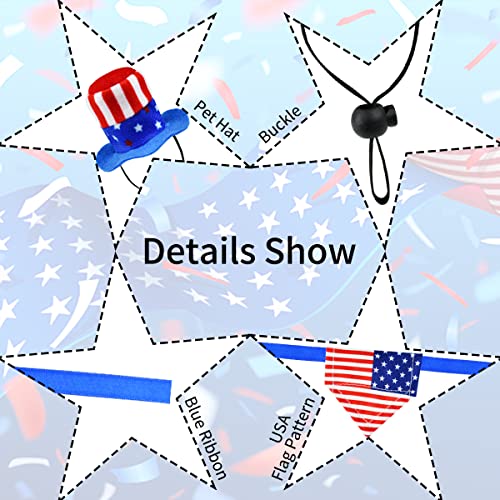 Vehomy 4Pcs Independence Day Bearded Dragon Costume 4th of July Bearded Dragon Hats Lizard Bandanas Lizard Uncle Sam Hat American Flag Hat Lizard Flag Bandana Scarf for Hamster Leopard Gecko