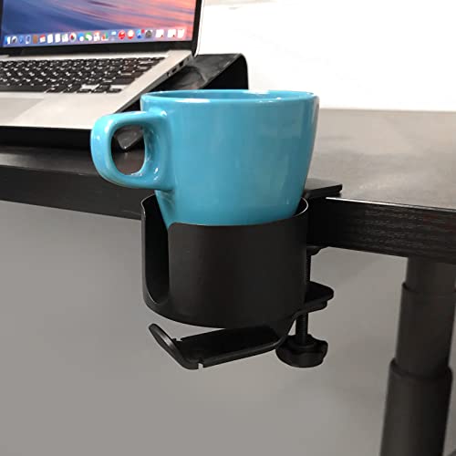 AirTaxiing Desk Cup Holder with Headphone Hanger for Desk in Home, Anti-Spill Cup Holder for Desk, Table Cup Holder for Water Bottles, Wheelchairs, Workstations, Gaming Desk Accessories
